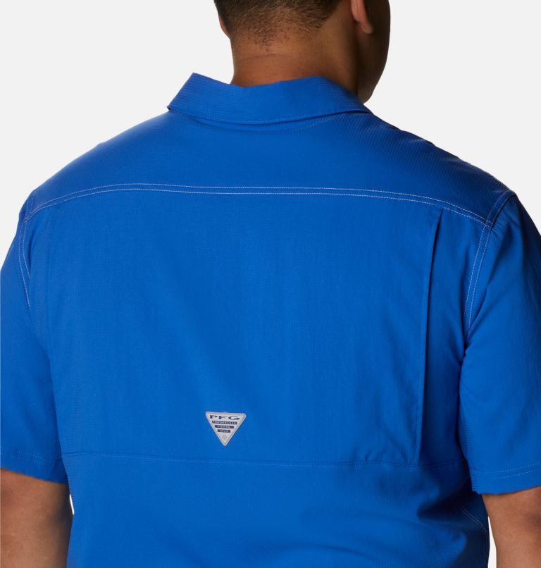 Men's Columbia PFG Low Drag Offshore Short Sleeve Shirts Blue | Plus Size CA-XL841